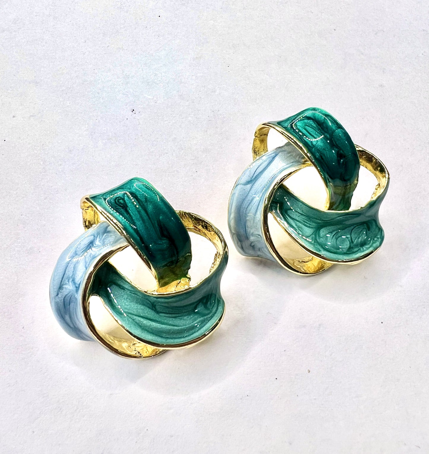 Tricolor Twisted Knot Earrings