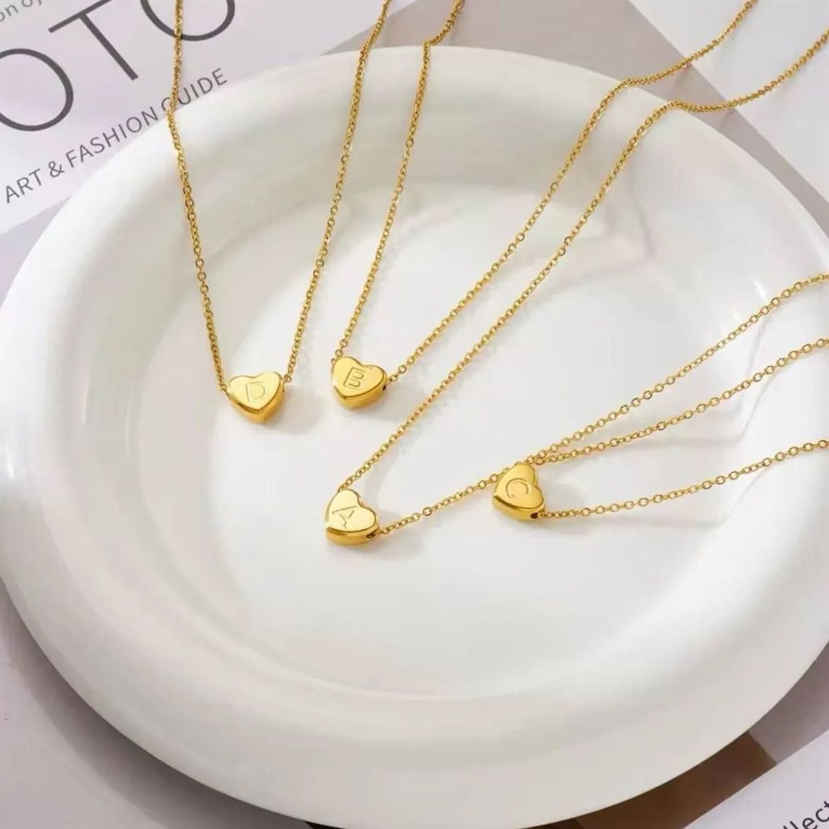 Mini Heart Initial Necklace