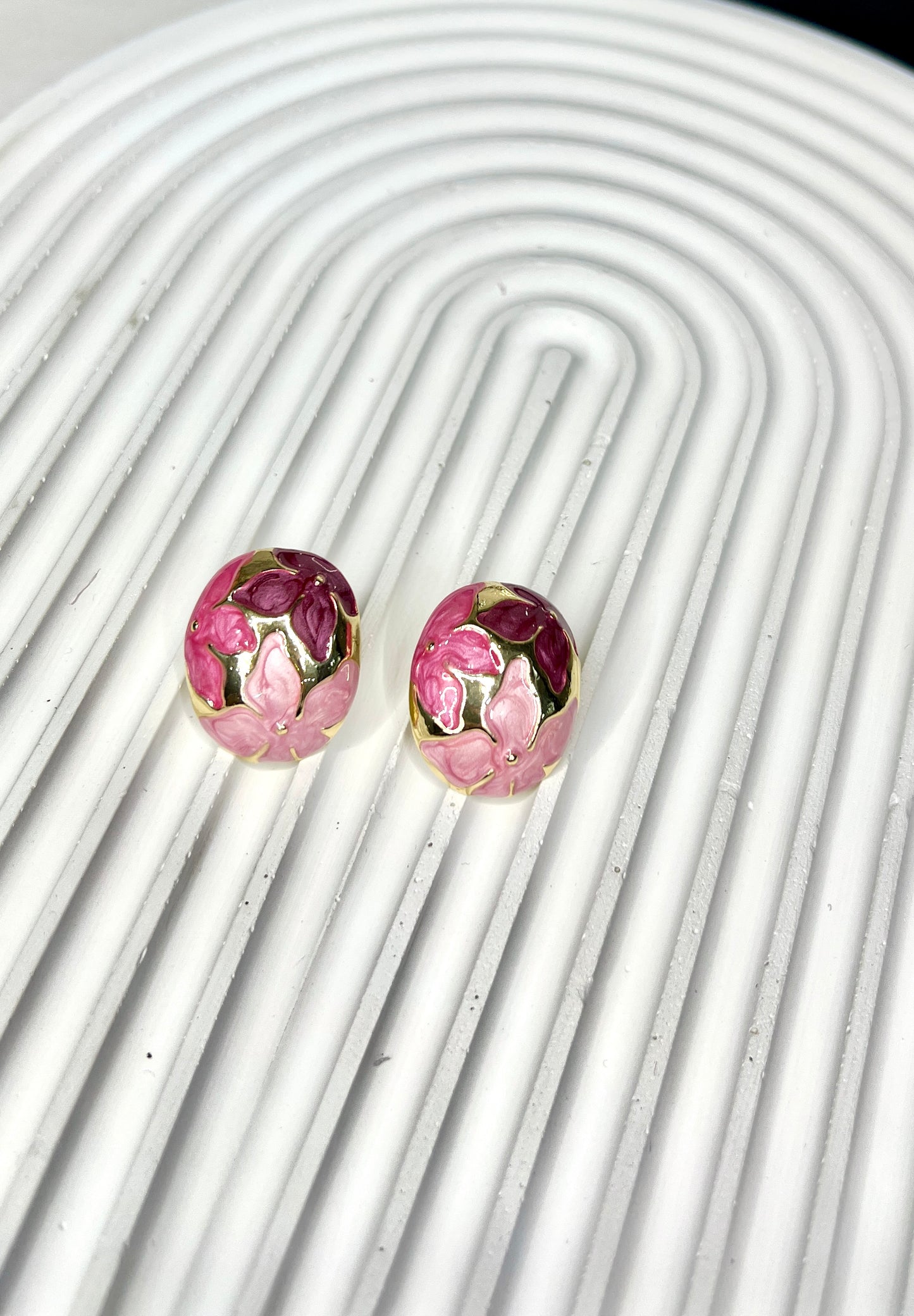 Enamel Floral Embellished Earrings