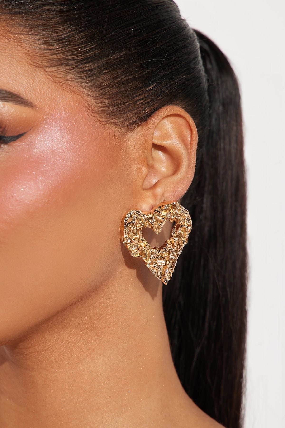 Hammered Heart Earrings