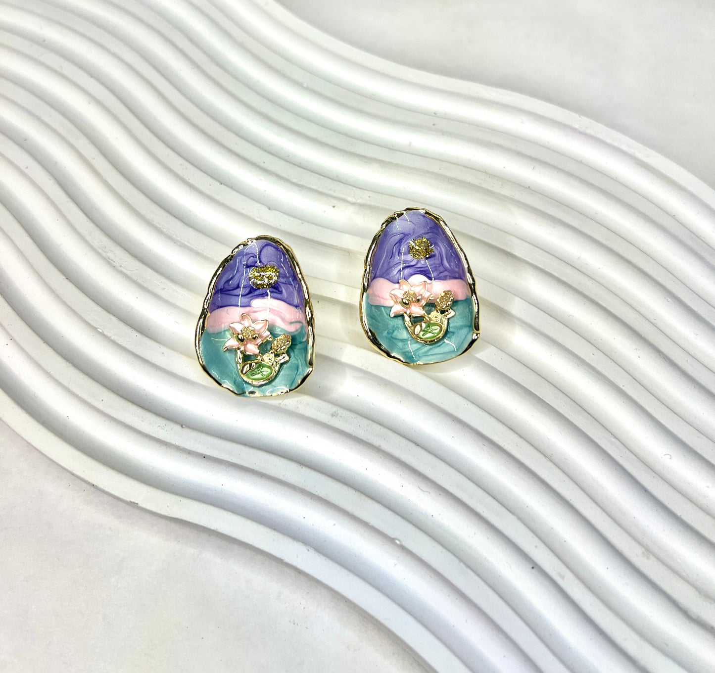 Baroque Flower Stud Earrings