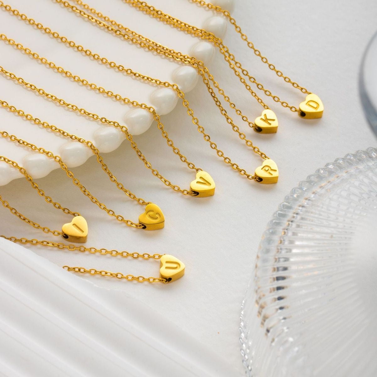 Mini Heart Initial Necklace
