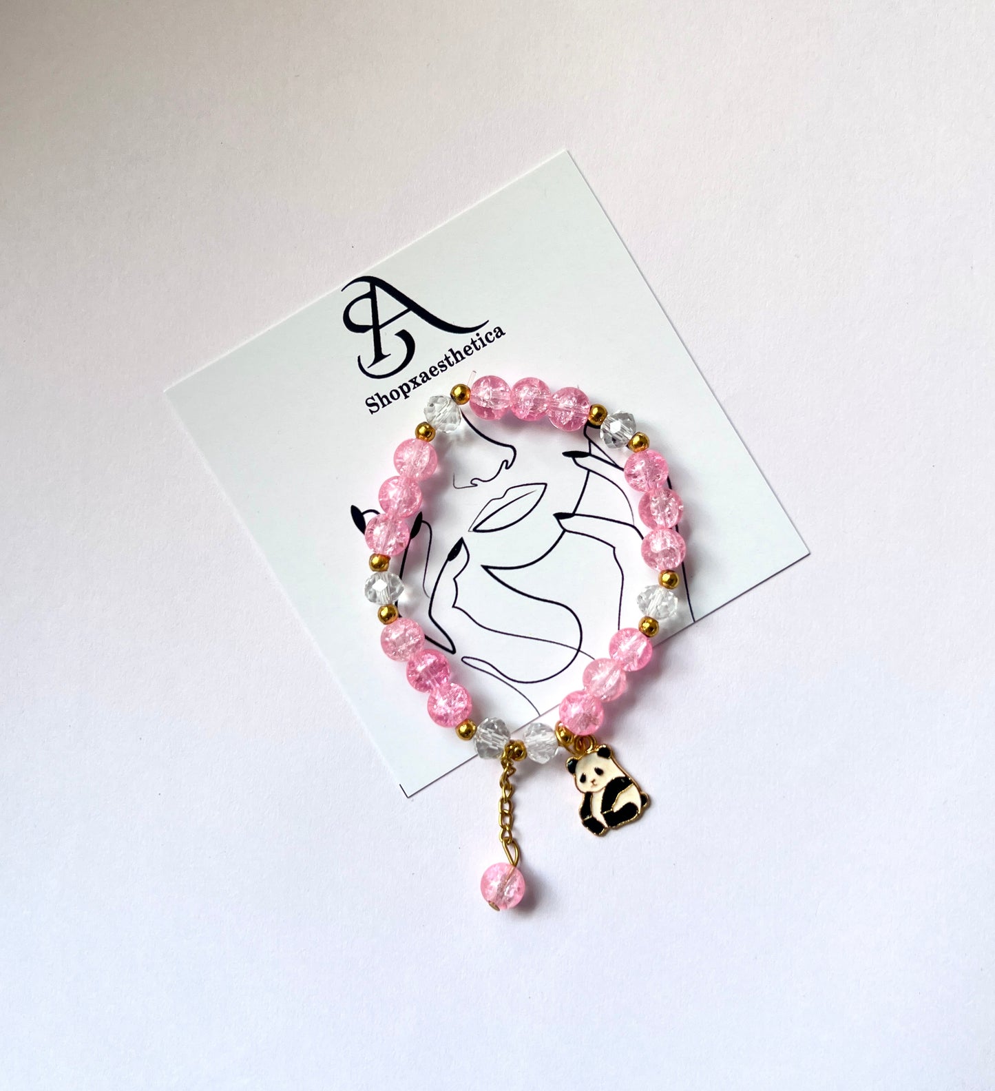 Twinkling Crackle bead Charm bracelet