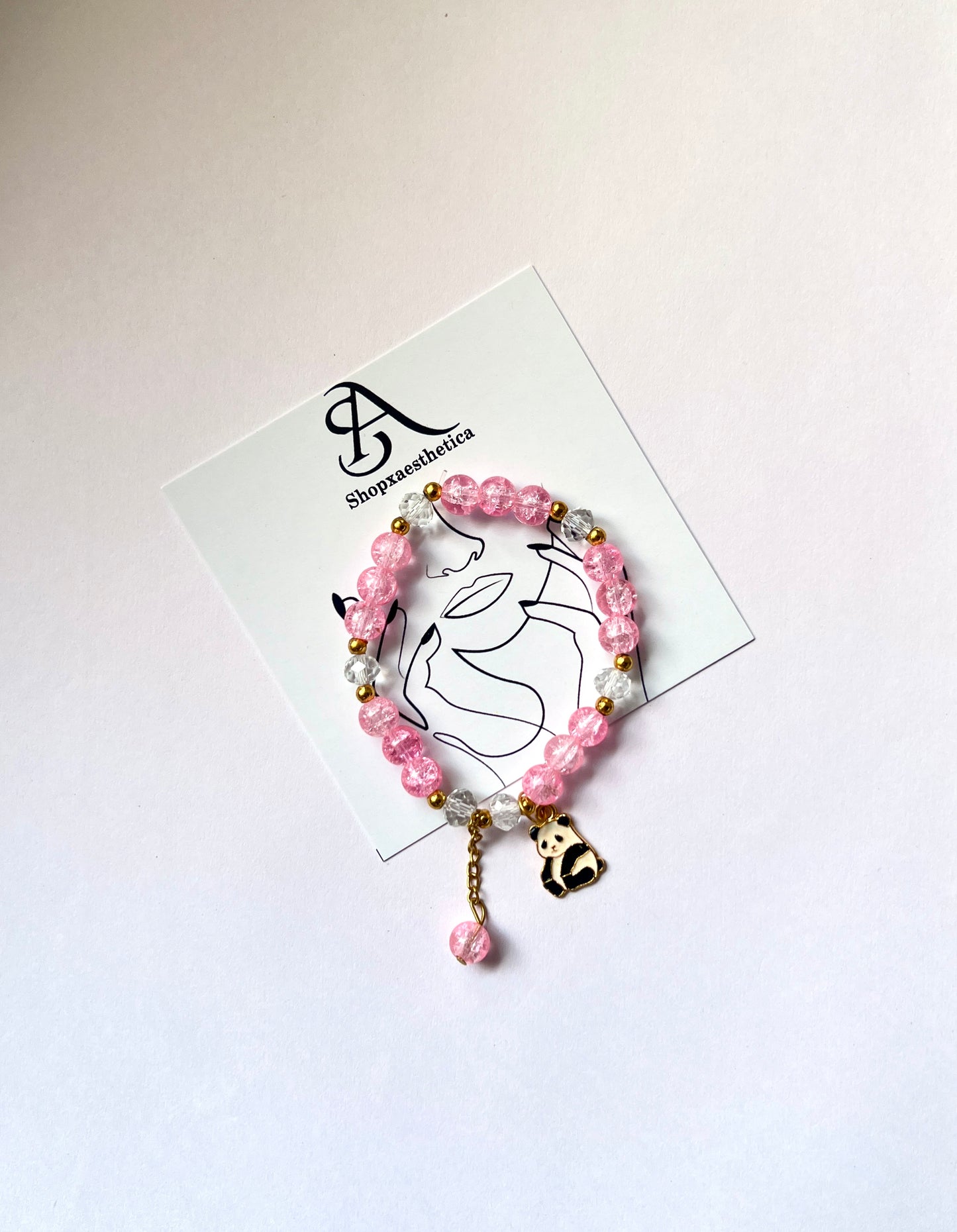 Twinkling Crackle bead Charm bracelet