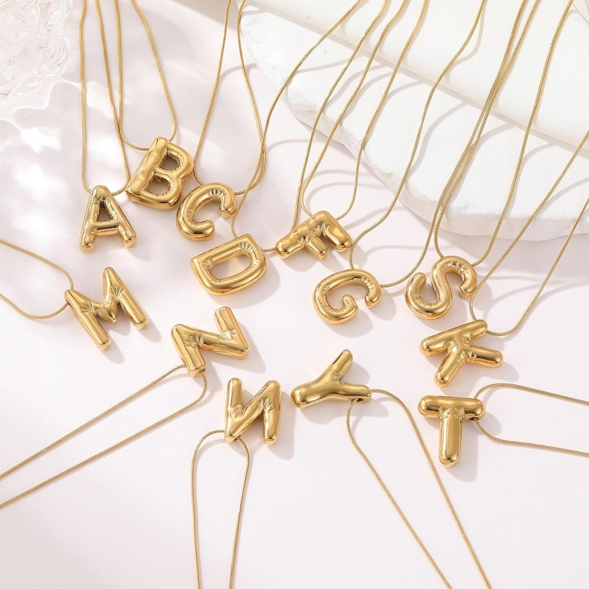 Bubble Initial Necklace