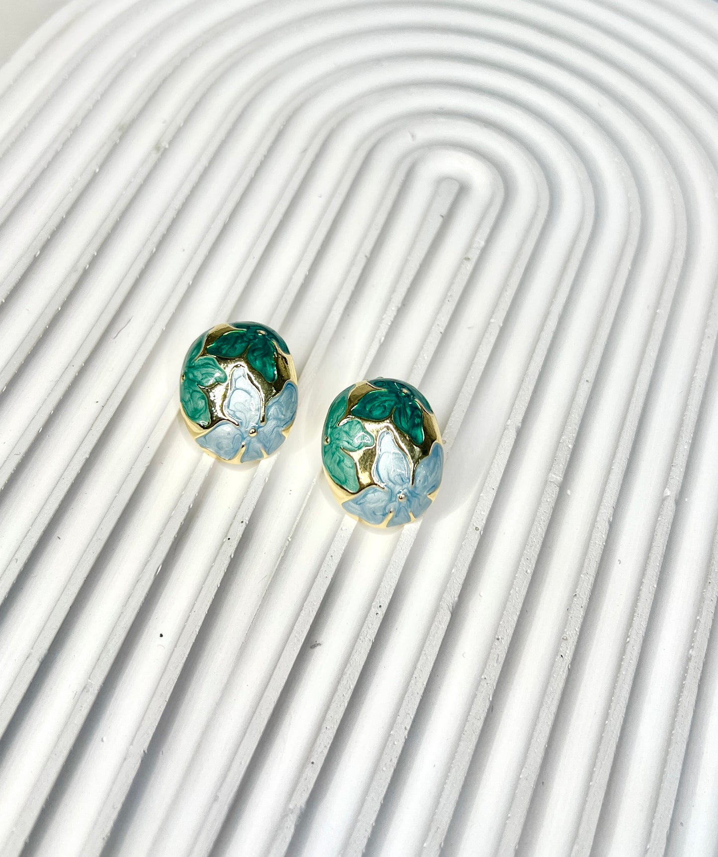 Enamel Floral Embellished Earrings