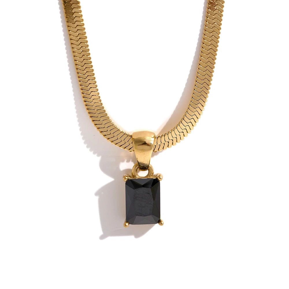 Snake Chain Zirconia Pendant