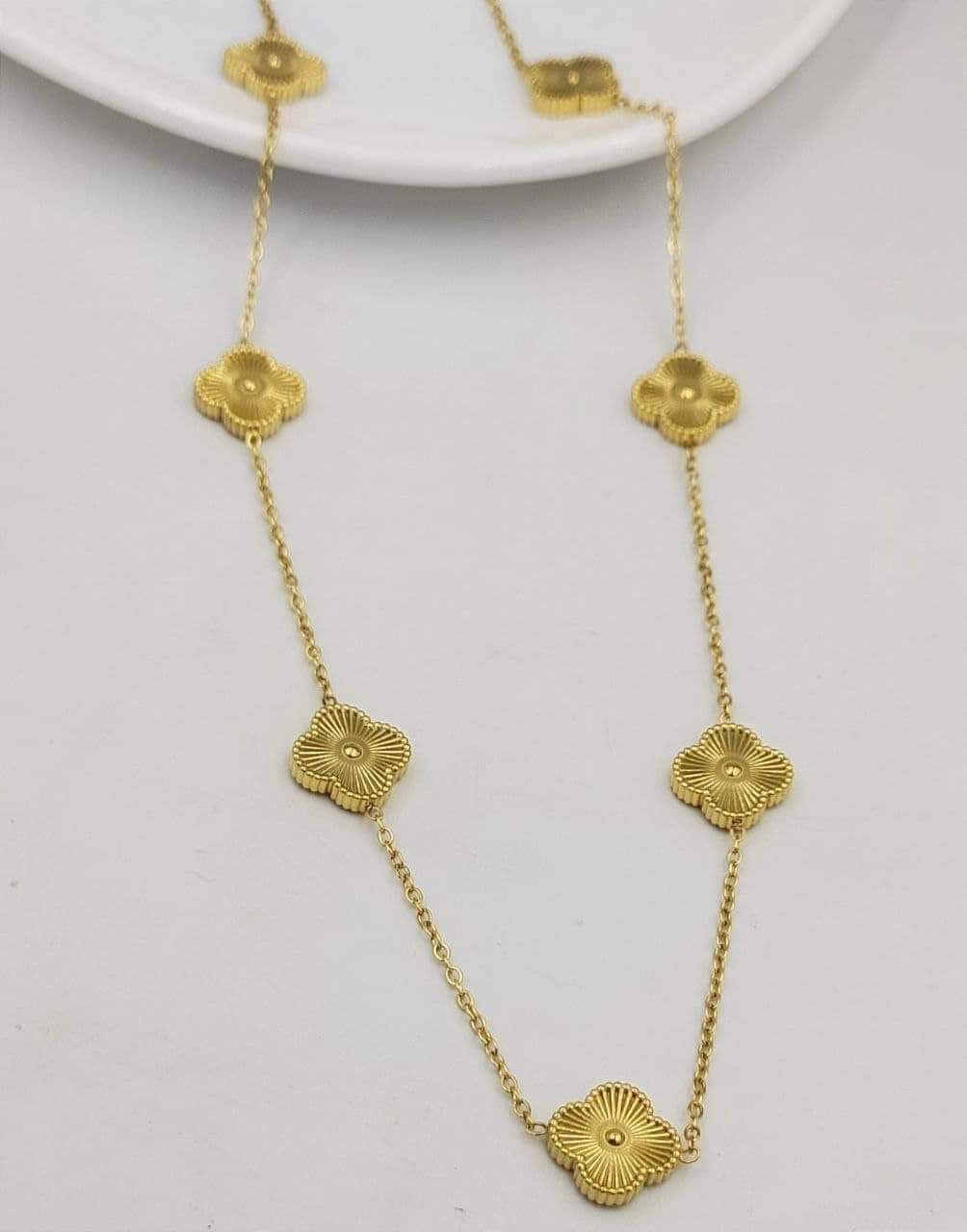 Gold Clover Charm Necklace