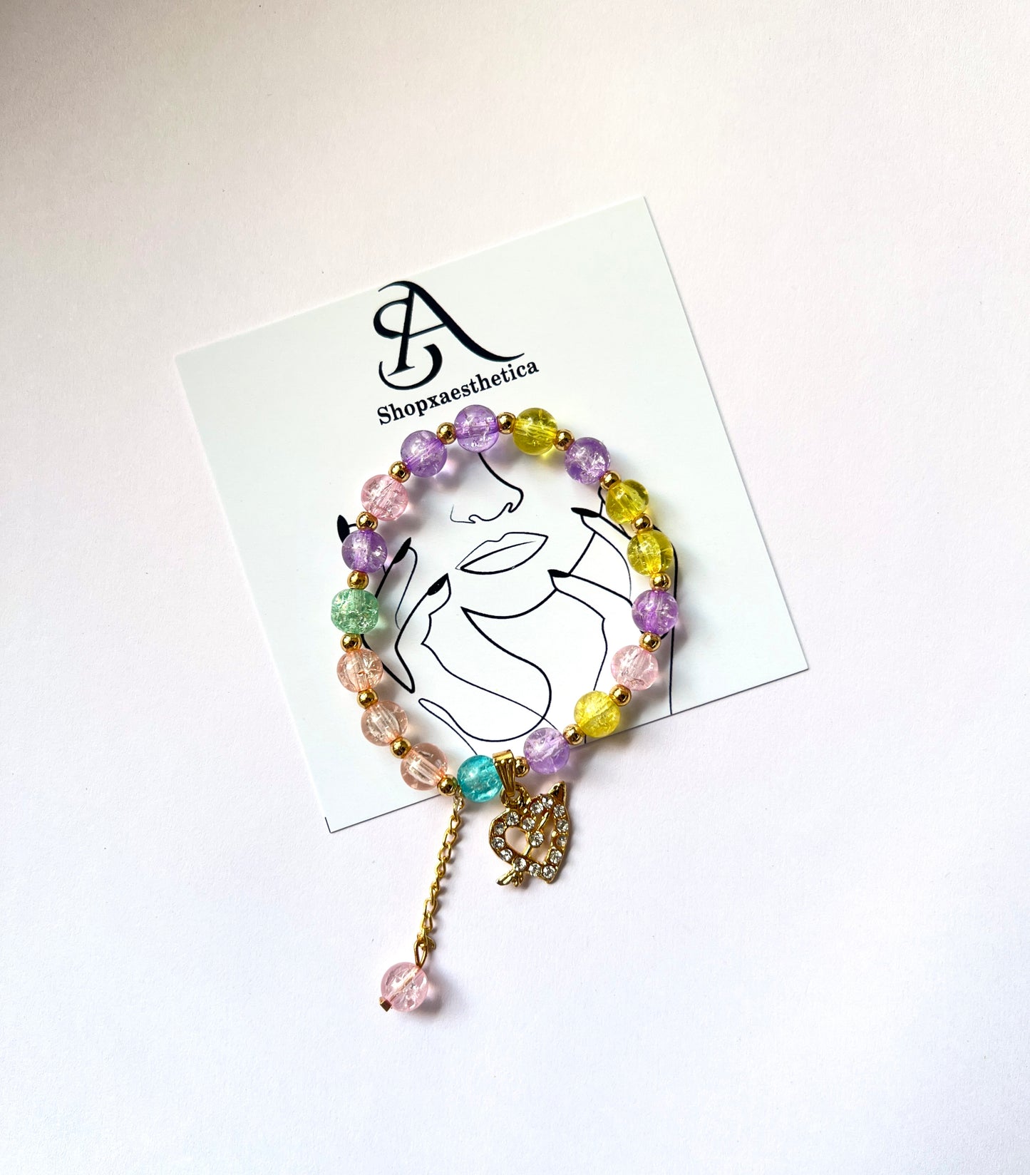 Charm Bliss Crackle Bead Bracelet