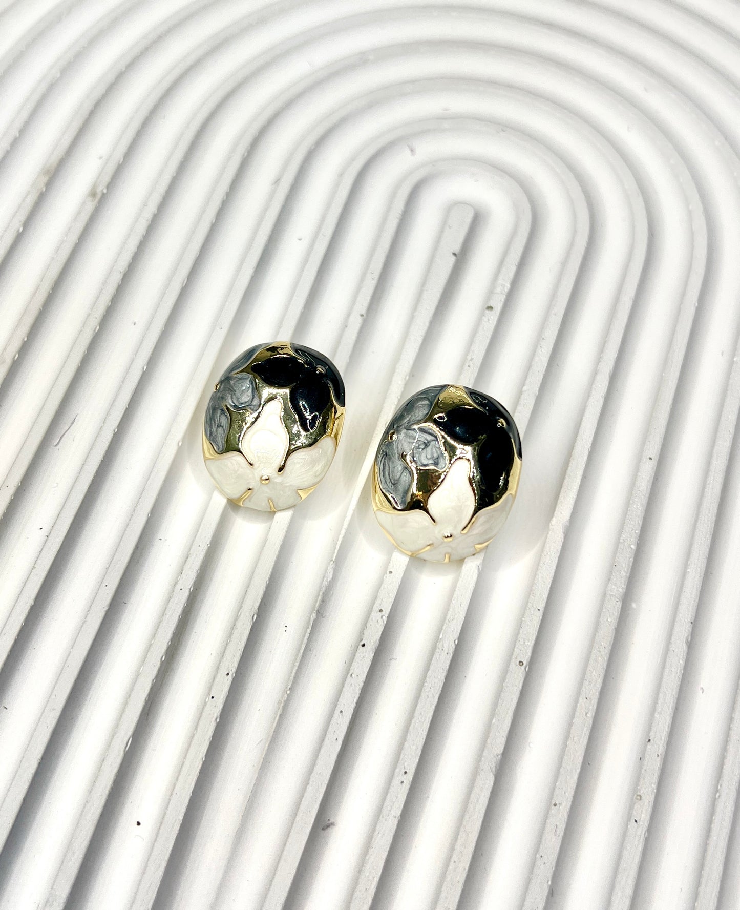 Enamel Floral Embellished Earrings