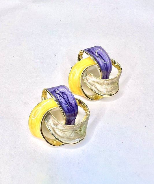 Tricolor Twisted Knot Earrings