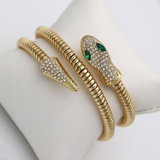 Snake Wrap Spiral Cuff Bracelet