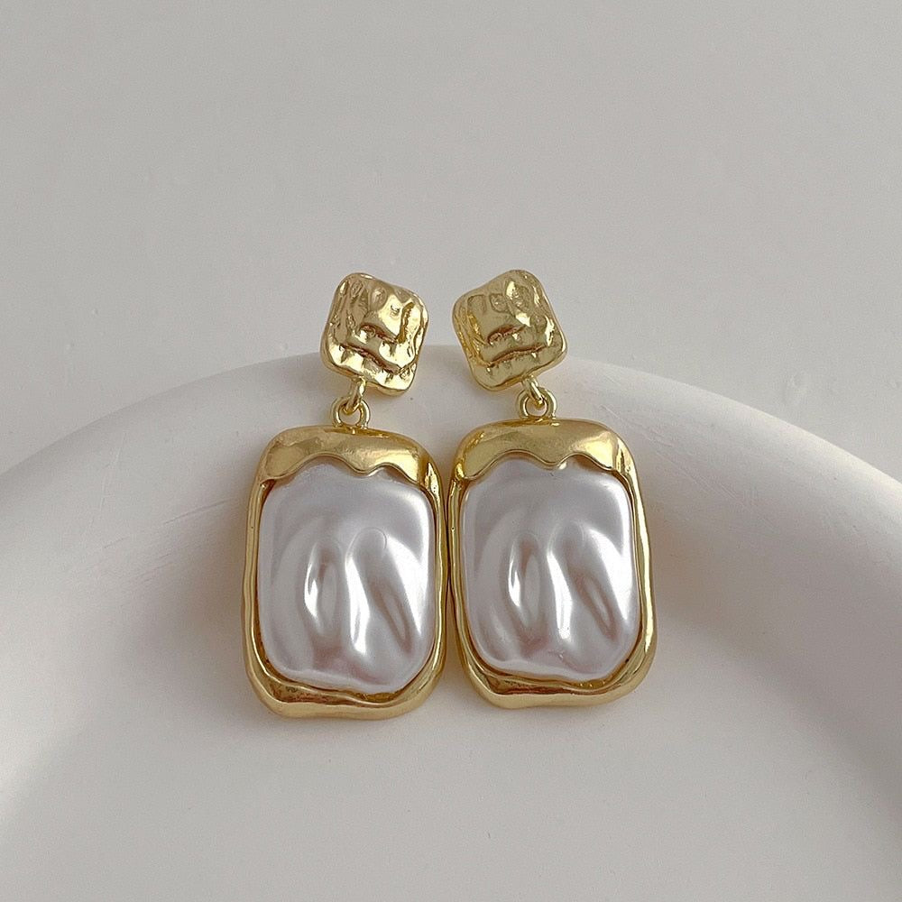 Faux Pearl Drop Earrings