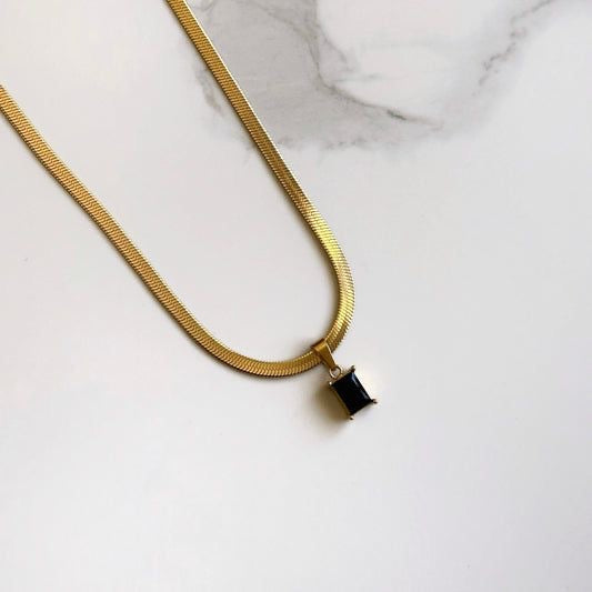 Snake Chain Zirconia Pendant