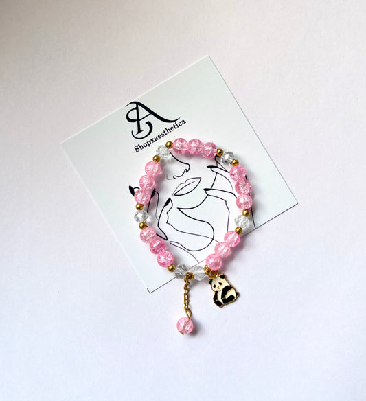 Twinkling Crackle bead Charm bracelet