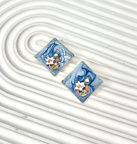 Elegant Square Embellished Earrings