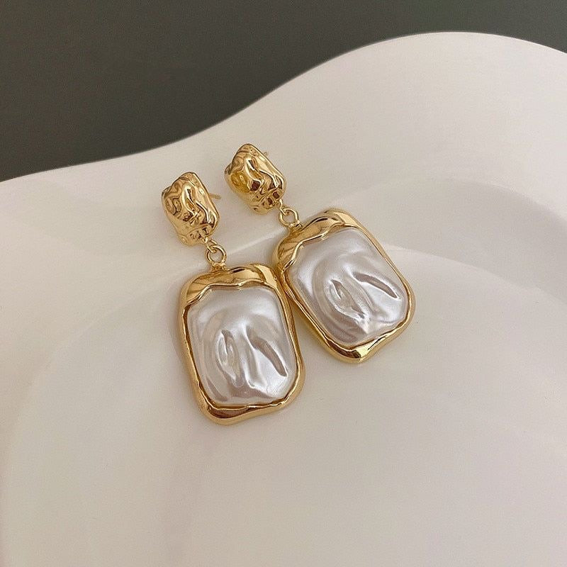 Faux Pearl Drop Earrings