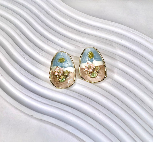 Baroque Flower Stud Earrings