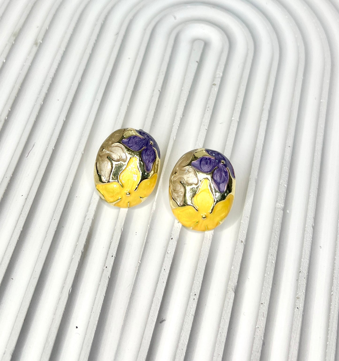 Enamel Floral Embellished Earrings