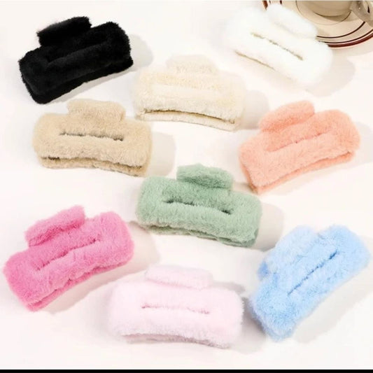 Furry Large Hair Claw Clip