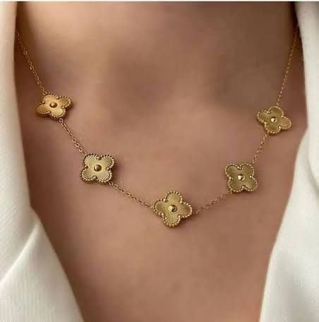 Gold Clover Charm Necklace
