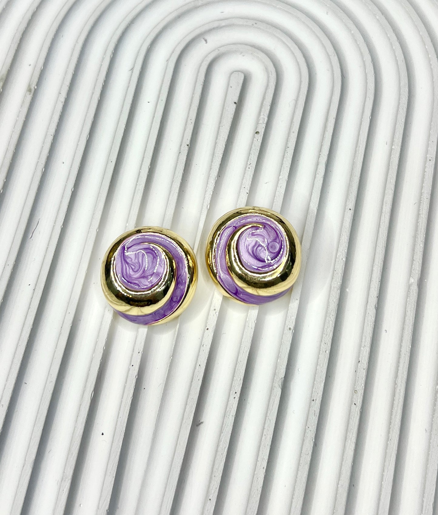 Enamel Swirl Earrings
