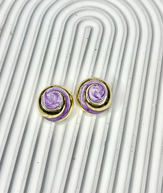 Enamel Swirl Earrings