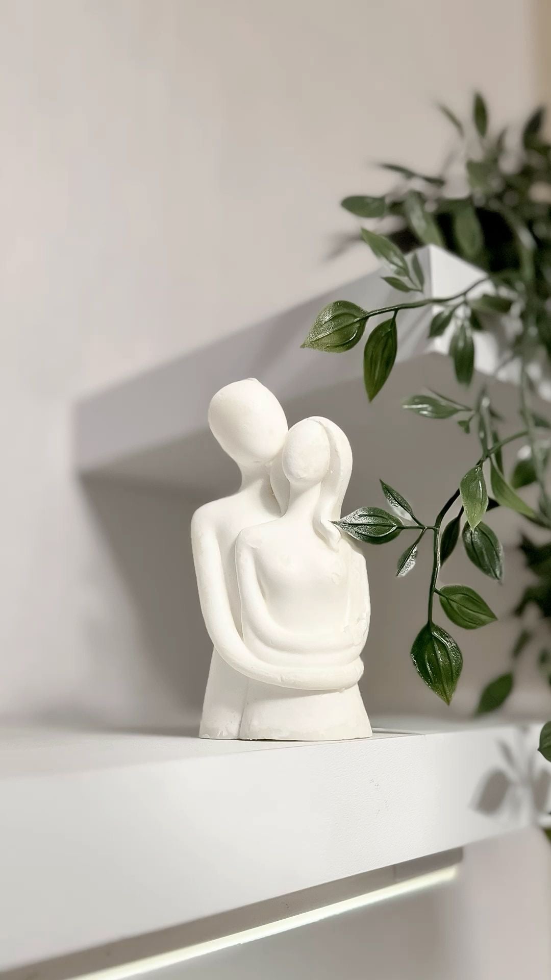 Embracing Couple Cement Figurine