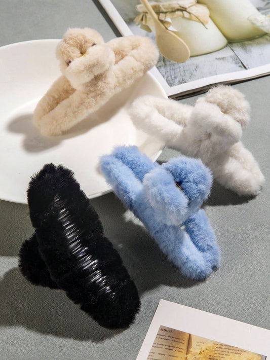Fuzzy Faux Fur Hair Claw Clip
