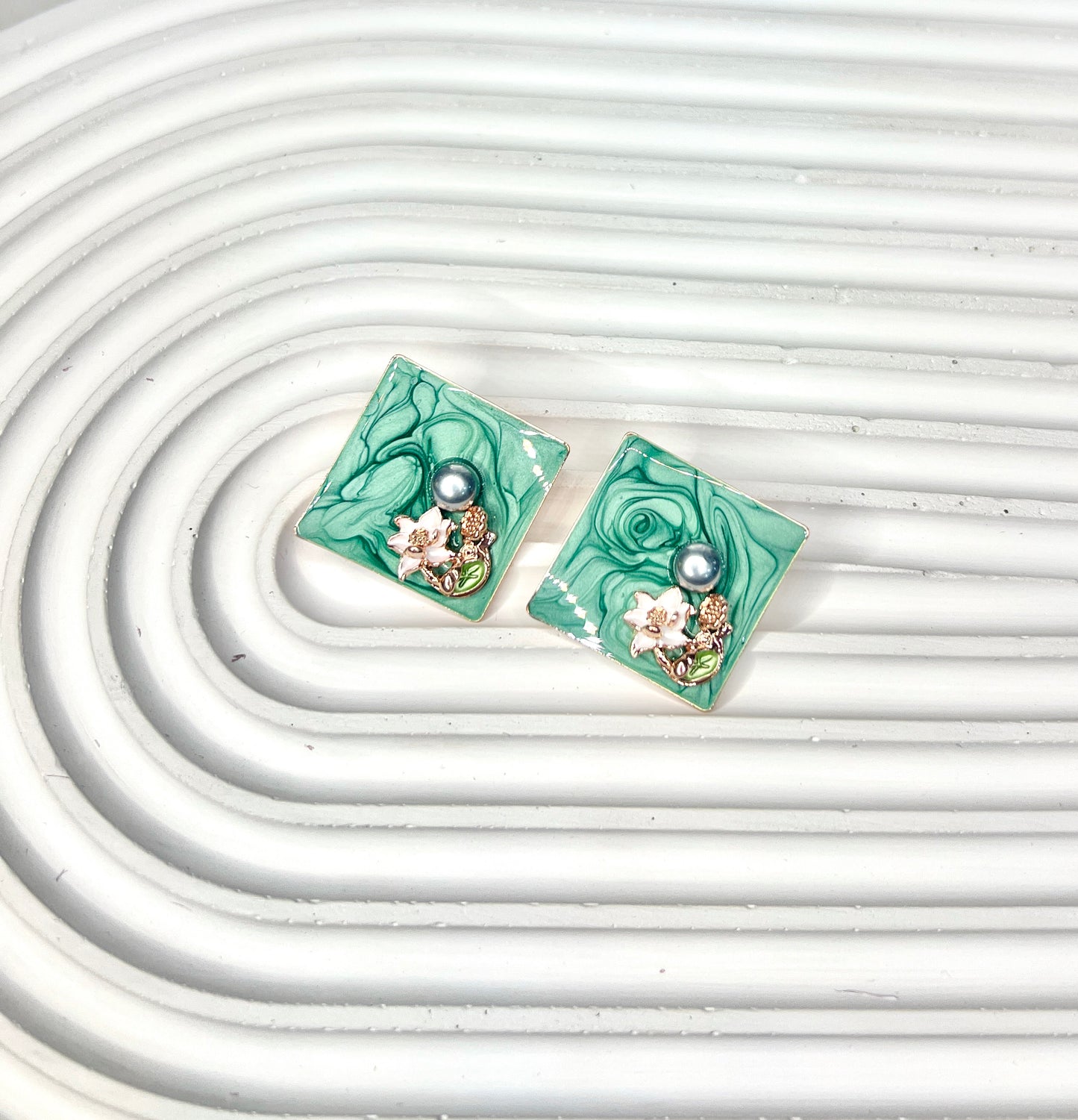 Elegant Square Embellished Earrings