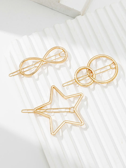 Metal Minimalist Hair Barrette (3 Pcs)